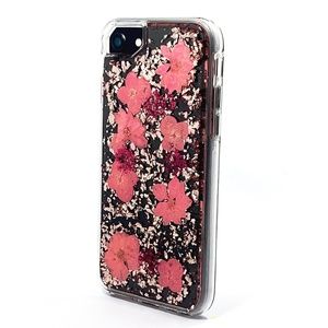 Pink Flower Glitz Flakes case for iPhone & Samsung